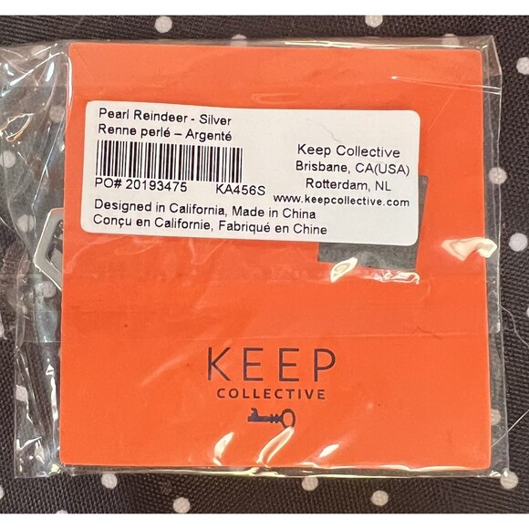 Keep Collective Silver Pearl Reindeer Christmas Holiday Charm Slider NWT - Picture 2 of 2